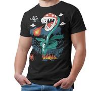Piranha Plant Mario T-Shirt Kaiju Japanese Monster Unisex Tee Shirt Adult & Kids (4XL) Black