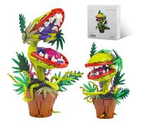 Piranha Plant Pot Building Set - 322PCS Horrous Audrey II Cannibal Flower Bricks Kit, Cannibal Floral Monster Model, DIY Home Decor, Creative Gift for Game Fans