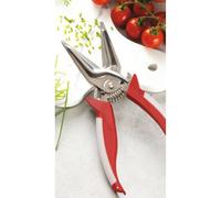 Piranha ProCut Scissors - Stainless Steel Spring Loaded Blades. Ideal to use in The Kitchen, Cut Meat, Bones, Vegetables, Frozen Foods, in The Craft Room, Cut Cardboard, Fabric, Wire. (Red/White)