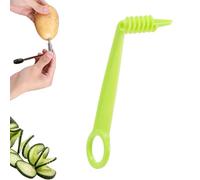 Piranha Spiral Cutter, Kitchen Spirals Cutters Gadgets, Stainless Steel Spiral Cutter, Portable Manual Kitchen Vegetable Cutter (Green -Plastic)