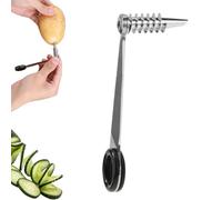 Piranha Spiral Cutter, Kitchen Spirals Cutters Gadgets, Stainless Steel Spiral Cutter, Portable Manual Kitchen Vegetable Cutter (Silvery -Stainless Steel)