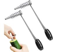 Piranha Spiral Cutter, Stainless Steel Spiral Cutter for Veggies,Portable and Creativity Cucumber Potato Carrot Slicer Cutter Manual Kitchen,Kitchen Vegetable Cutters Gadgets (2 pcs)