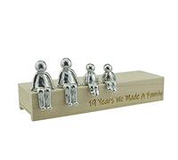 Pirantin 19th Anniversary Idea - 19 Years We Made A Family Metal Ornament - Choose Your Family Combination Box & Woodgrain May Vary(2 Children)