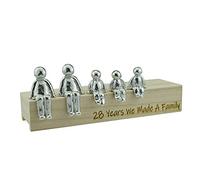 Pirantin 28th Anniversary Idea - 28 Years We Made A Family Metal Ornament - Choose Your Family Combination Box & Woodgrain May Vary(3 Children)
