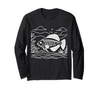 Pirarucu Line Art Fish Lover Long Sleeve T-Shirt