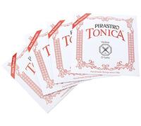 Pirastro 412021 Tonica 4/4 Violin String Set, Medium Gauge with Ball End E, Premium Strings Made With Fine Flexible Synthetic Core, Replacement Accessory for Professional and Student Violin Players,Silver