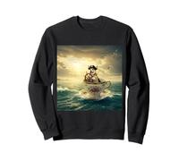Pirat Corgi Sailing a Giant Tea Cup Across the Oceans Sweatshirt