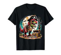Pirat T-Rex Hunting for Candy Treasure Costume on Halloween T-Shirt