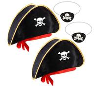 Pirate Accessories Pirate Hat Costume for Women Pirate Eye Patch Bandana Costume for Men Disfraz De Pirata para Mujer Shirt Pirates of The Caribbean Adult Red Bag Beads Scarf Outfit Headband