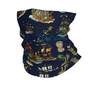 Pirate Adventures Treasure Hunt And Transportation Old Neck Scarf Washable Neck Warmer Universal Facial Decoration For Tennis Sports Running 25X50Cm