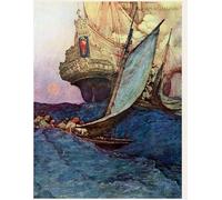 Pirate Attack on the High Seas Notebook: Vintage Pirate Ship Illustration Journal | Classic Maritime Adventure Art Notebook | 100 Page Writing Journal