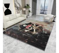 Pirate Bedroom Rug - Pirate Rug - Rustic Skull Nautical Rugs, Vintage Skeleton Carpet, Washable Rug Non Slip Low Pile Soft Small Area Rugs, Pirate Home Decor Gifts, 80 X 120 cm