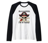 Pirate Birthday Shirt Age 10 Skull Costume Outfit Raglan Baseball Tee