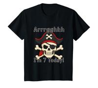 Pirate Birthday Shirt Age 7 Skull Costume Outfit T-Shirt