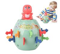 Pirate Board Game, Dinosaur-Shaped Pirate Barrel with Money Bank Function, Larger Interactive Bucket Game for Kids, Boys & Girls