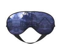 Pirate Boat Full Moon Printing Double-Sided Eye Mask,Blackout for Sleeping, Comfort Sleep Eye Mask for All-Occasion