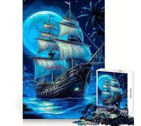 Pirate Boat Landscape 1000 Piece Jigsaw Puzzle for Adults Smart Reason Toy Home Enjoy Sharp Edge Santa Wish Item (50x75cm)