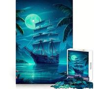 Pirate Boat Landscape 1000 Pieces Jigsaws Adults Puzzles Gifts Strong Logic Toy Soothing Play Clear Edge Heartfelt Gift (38x52cm)