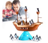 Pirate Boat, Penguin Stacking Board Game, Desktop Balance Plate, Family Parent-Child Interactive Children's Tabletop Game Party Gift, Multi-Purpose Pirate Ship Toy Improve Relationship With Friends