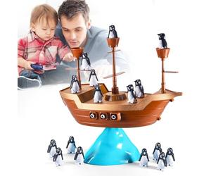 Pirate Boat, Penguin Stacking Board Game, Desktop Balance Plate, Family Parent-Child Interactive Children's Tabletop Game Party Gift, Multi-Purpose Pirate Ship Toy Improve Relationship With Friends