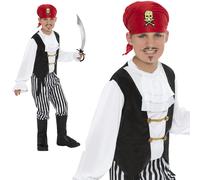 Kids Pirate Costume Buccaneer Deckhand Girls Boys Book Week Day Fancy Dress M