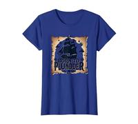 Pirate Boys Born to Plunder Adventurous Treasure Hunt T-Shirt, Women, Royal Blue, 3XL