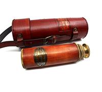 Pirate Brass Telescope, Spyglass Collapsible Monocular Decorative Telescope with Glass Optics for Kids Travel, Hiking,