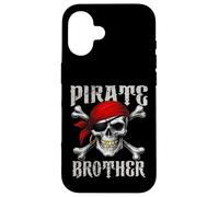 Pirate Brother Jolly Roger Flag & Skull Crossbones Halloween Case for iPhone 16
