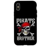 Pirate Brother Jolly Roger Flag & Skull Crossbones Halloween Case for iPhone X/XS