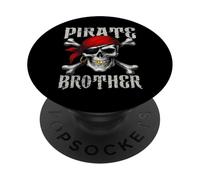 Pirate Brother Jolly Roger Flag & Skull Crossbones Halloween PopSockets Adhesive PopGrip