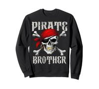 Pirate Brother Jolly Roger Flag & Skull Crossbones Halloween Sweatshirt