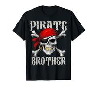 Pirate Brother Jolly Roger Flag & Skull Crossbones Halloween T-Shirt