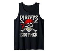 Pirate Brother Jolly Roger Flag & Skull Crossbones Halloween Tank Top