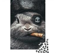 Pirate Bunny Swagger 1000-Piece Puzzle for Adults, 52x38cm/1000pcs, White Pieces for Organised Sorting; for An Enjoyable Break at The Table