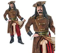 Bristol Novelty AC933 Captain John Longfellow Costume, Mens, Medium Halloween Halloween