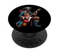 Pirate Captain Playing the Electric Guitar Funny PopSockets Adhesive PopGrip