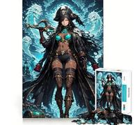 Pirate Captain with Ghosts Jigsaw Puzzles for Adults 1000 Pieces Clear Logic Toy Quiet Hobby Perfect Cut Stylish Gift (38x52cm)
