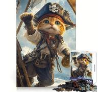 Pirate Cat Compass Jigsaw Puzzles 1000 Piece for Adults Strengthen Recall Leisure Fun Quality Edge Elegant Gift (50x75cm)