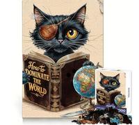 Pirate Cat Domination Plan 1000 Piece Jigsaw Puzzles for Adults Jigsaw Think Toy Home Enjoy Fine Cut Santa Wish Gift (50x75cm)