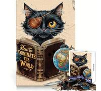 Pirate Cat Domination Plan 1000 Piece Jigsaw Puzzles for Teenagers Jigsaw Recall Build Easy Leisure Neat Cut Santa Wish Gift (38x26cm)
