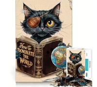 Pirate Cat Domination Plan Teenager Jigsaw Puzzles 1000 Pieces Mind Puzzle Casual Relax Image Assembly Heartfelt Gift (38x52cm)
