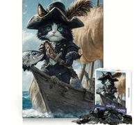 Pirate Cat Fish 1000 Piece Jigsaws for Adults Puzzle Strengthen Memory Warm Time Clean Edge (50x75cm)