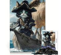 Pirate Cat Fish 1000 Pieces Jigsaw Puzzles for Teenagers Logic Sense Toy Simple Fun Smooth Edge Stylish Gift (38x26cm)