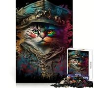 Pirate Cat Painting 1000 Piece Jigsaw Puzzles for Teenagers Mind Challenge Toy Quiet Hobby Precise Cut Seasonal Gift (38x26cm)