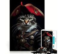 Pirate Cat Portrait 1000 Piece Jigsaw Puzzle for Adults Smart Reason Toy Home Enjoy Sharp Edge Santa Wish Item (50x75cm)