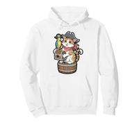 Pirate Cat Skull Crossbones Design Pullover Hoodie