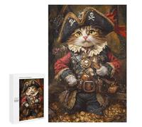 Pirate Cat Treasure Chest-20 Puzzle 1000 Teile Schwer Puzzle Spielzeug Lernspiel Impossible Herausforderungsspielzeug Für Erwachsene Kinder 1000 PCS