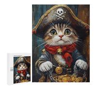 Pirate Cat Treasure Chest-26 Puzzle 1000 Teile Schwer Puzzle Spielzeug Lernspiel Impossible Herausforderungsspielzeug Für Erwachsene Kinder 500 PCS