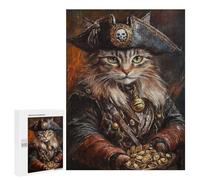 Pirate Cat Treasure Chest-31 Puzzle 1000 Teile Schwer Puzzle Spielzeug Lernspiel Impossible Herausforderungsspielzeug Für Erwachsene Kinder 500 PCS