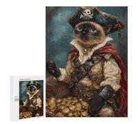 Pirate Cat Treasure Chest-7 Puzzle 1000 Teile Schwer Puzzle Spielzeug Lernspiel Impossible Herausforderungsspielzeug Für Erwachsene Kinder 500 PCS